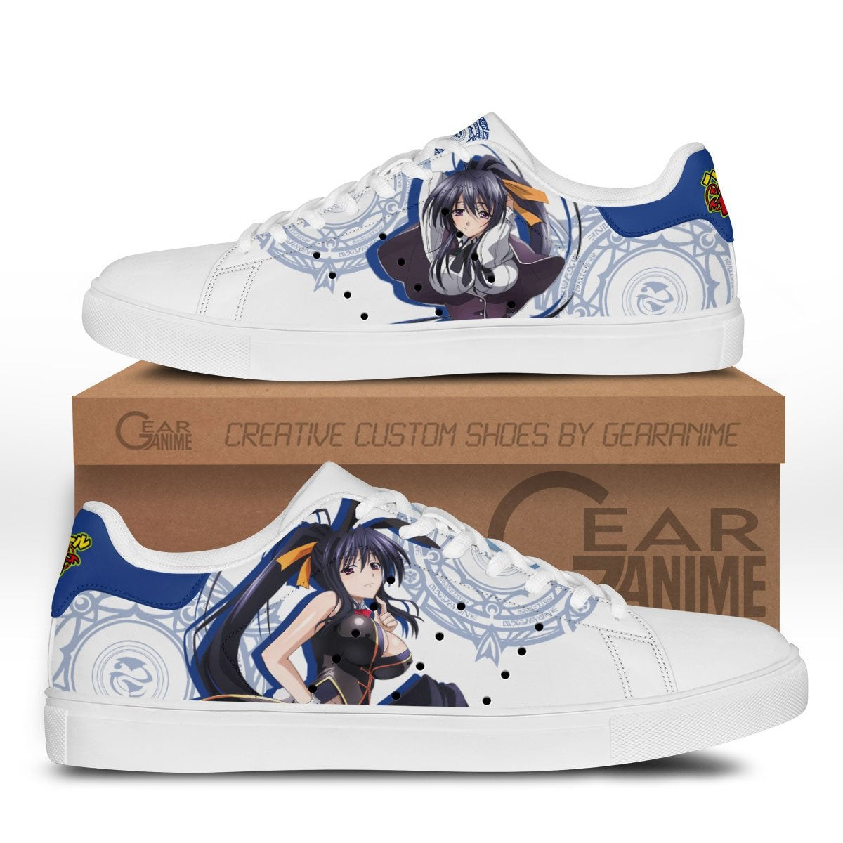 Akeno Himejima Skate Sneakers Custom Anime High School DxD Shoes - 1 - GearAnime