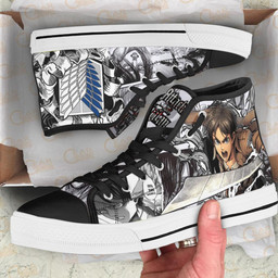 AOT Eren High Top Shoes Custom Anime Attack On Titan Sneakers - 2 - GearAnime
