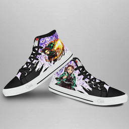 Demon Slayer Tanjiro Kamado High Top Shoes Custom Anime Sneakers Wisteria Style - 3 - GearAnime