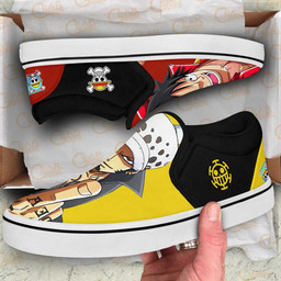Luffy and Law Slip On Sneakers Custom Anime One Piece Shoes - 2 - GearAnime