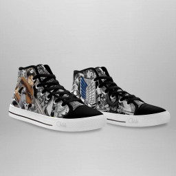 Levi Ackerman High Top Shoes Custom Anime Attack On Titan Sneakers - 3 - GearAnime