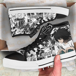 Death Note L Lawliet High Top Shoes Custom Manga Anime Sneakers - 2 - GearAnime