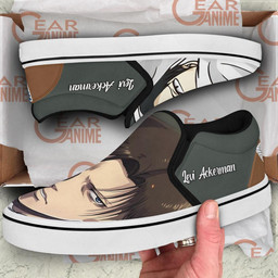 Levi Ackerman Slip On Sneakers Funny Custom Anime Attack On Tian Shoes - 3 - GearAnime