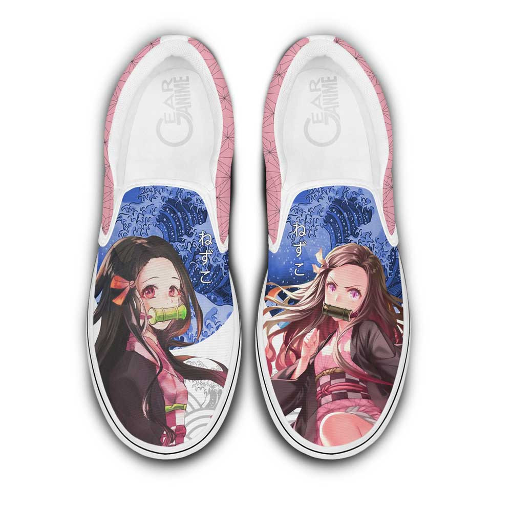 Nezuko Slip On Sneakers Custom Demon Slayer Anime Shoes - 1 - GearAnime