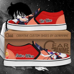 Sailor Mars Slip On Sneakers Anime Sailor Moon Custom Shoes - 2 - GearAnime