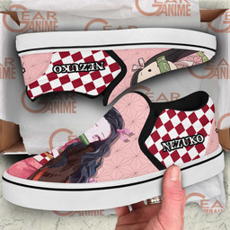 Nezuko Slip On Sneakers Custom Anime Demon Slayer Shoes - 3 - GearAnime