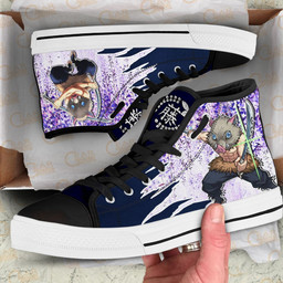 Demon Slayer Inosuke Hashibira High Top Shoes Custom Anime Sneakers Wisteria Style - 2 - GearAnime