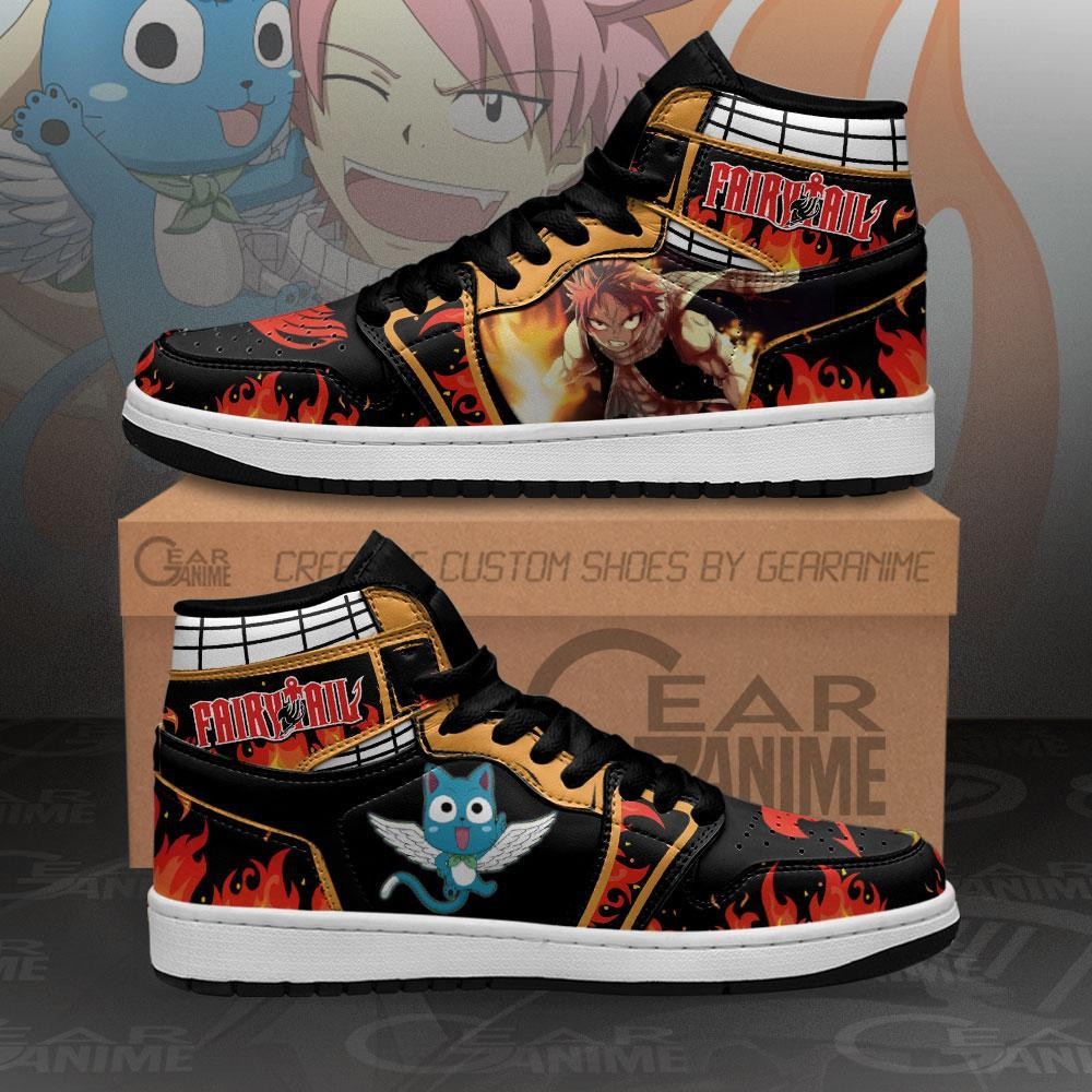 Natsu And Happy Sneakers Custom Anime Fairy Tail Shoes - 1 - GearAnime