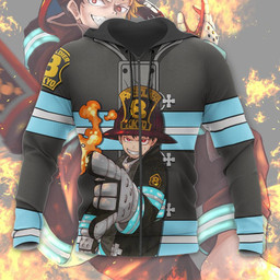 Shinra Kusakabe Fire Force Hoodie Shirt Anime Uniform Sweater Jacket - 8 - GearAnime