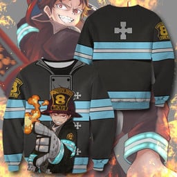 Shinra Kusakabe Fire Force Hoodie Shirt Anime Uniform Sweater Jacket - 2 - GearAnime