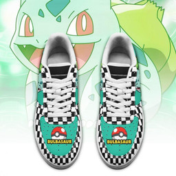 Poke Bulbasaur Sneakers Checkerboard Custom Pokemon Shoes - 2 - GearAnime