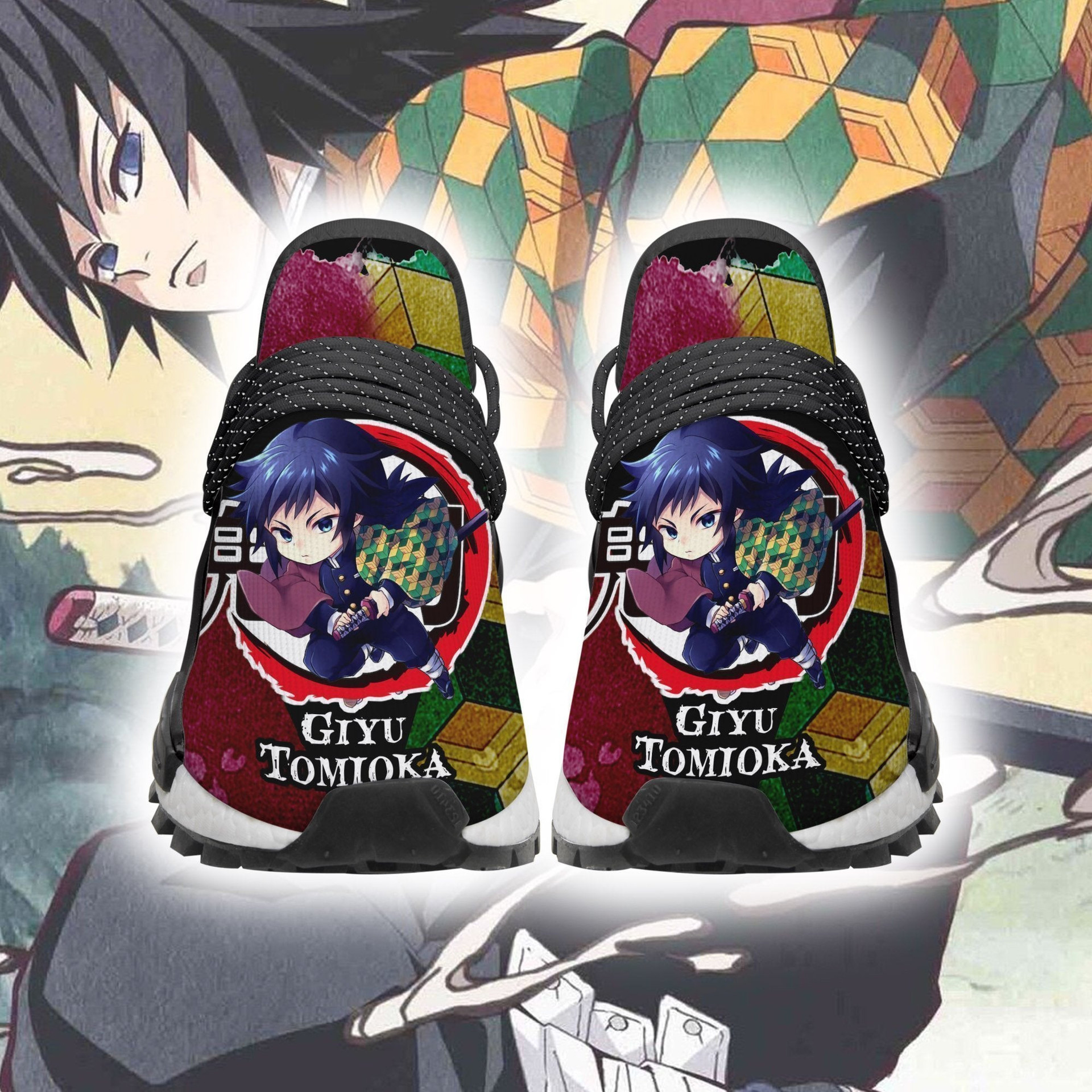 Giyu Tomioka Shoes Custom Demon Slayer Anime Sneakers - 2 - GearAnime