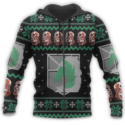 Attack On Titan Ugly Christmas Sweater Military Badged Police Xmas Gift Custom Clothes - 6 - GearAnime