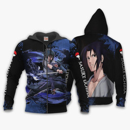 Uchiha Sasuke Hoodie Sweater Custom Anime Zip Jacket - 1 - GearAnime