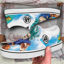 Goku Blue Slip-on Sneakers Custom Anime Dragon Ball Shoes - 3 - GearAnime