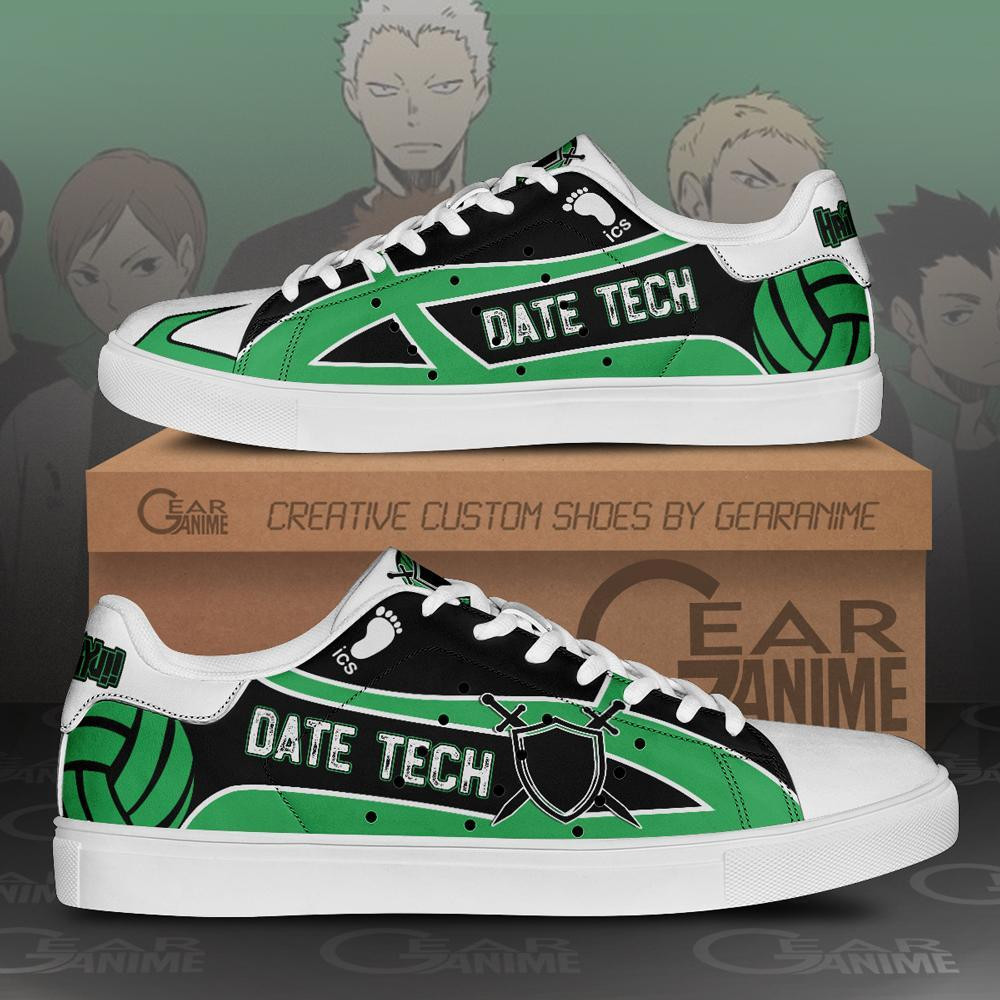 Date Tech High Skate Shoes Haikyuu Anime Custom Shoes PN10 - 1 - GearAnime