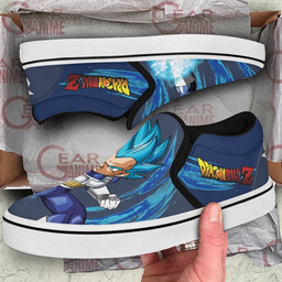 Vegeta Blue Slip On Sneakers Canvas Dragon Ball Custom Anime Shoes - 3 - GearAnime