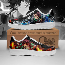 Tanjiro Water and Sun Air Force Shoes Custom Demon Slayer Anime Sneakers - 1 - GearAnime