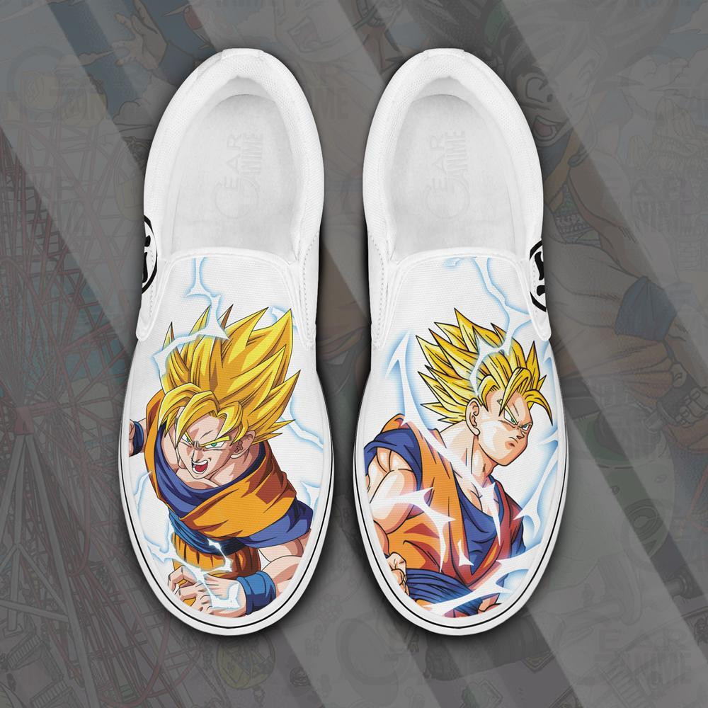 Goku SSJ Slip On Sneakers Canvas Dragon Ball Custom Anime Shoes - 1 - GearAnime