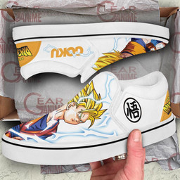 Goku SSJ Slip On Sneakers Canvas Dragon Ball Custom Anime Shoes - 3 - GearAnime