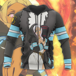 Hibana Fire Force Hoodie Shirt Anime Uniform Sweater Jacket - 8 - GearAnime