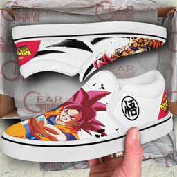 Goku God Slip On Sneakers Canvas Dragon Ball Custom Anime Shoes - 3 - GearAnime