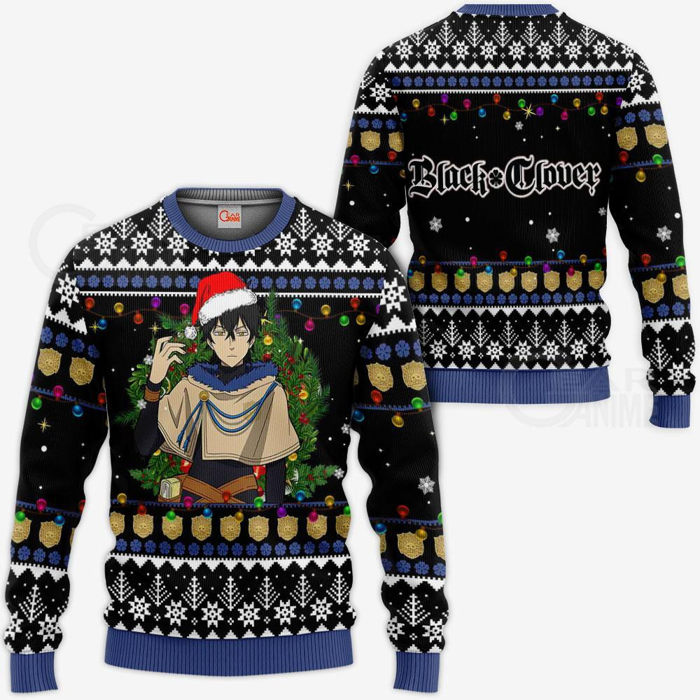 Yuno Ugly Christmas Sweater Black Clover Anime Xmas Gift VA11 - 1 - GearAnime