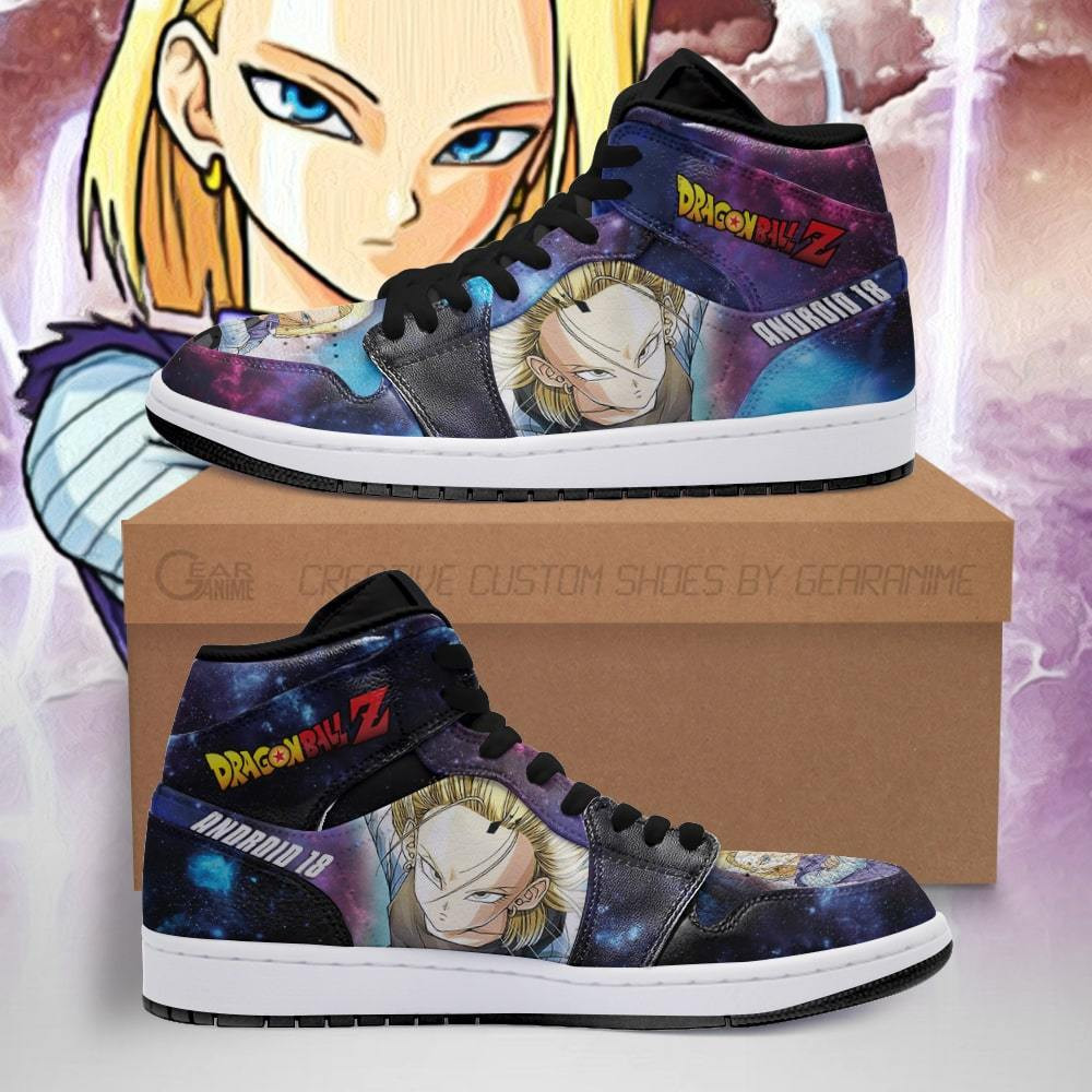 Android 18 Sneakers Galaxy Custom Dragon Ball Anime Shoes - 1 - GearAnime