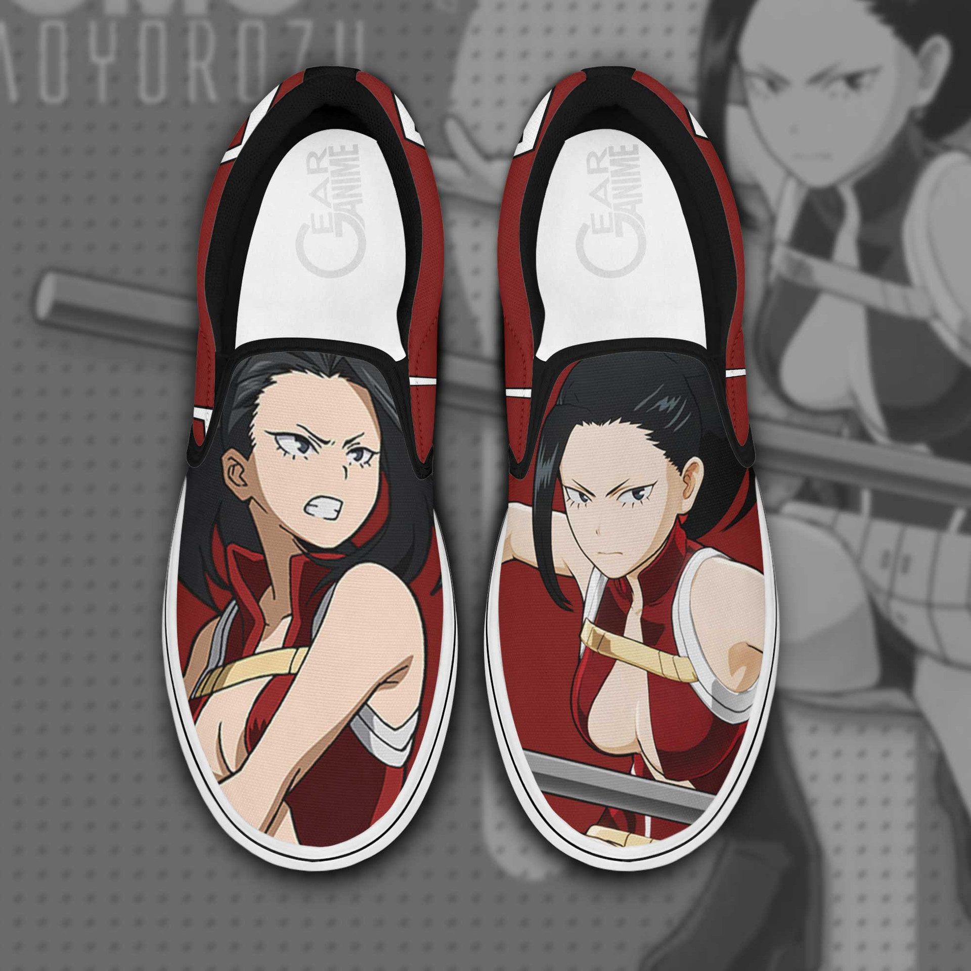 Momo Yaoyorozu Slip On Sneakers My Hero Academia Custom Anime Shoes - 1 - GearAnime