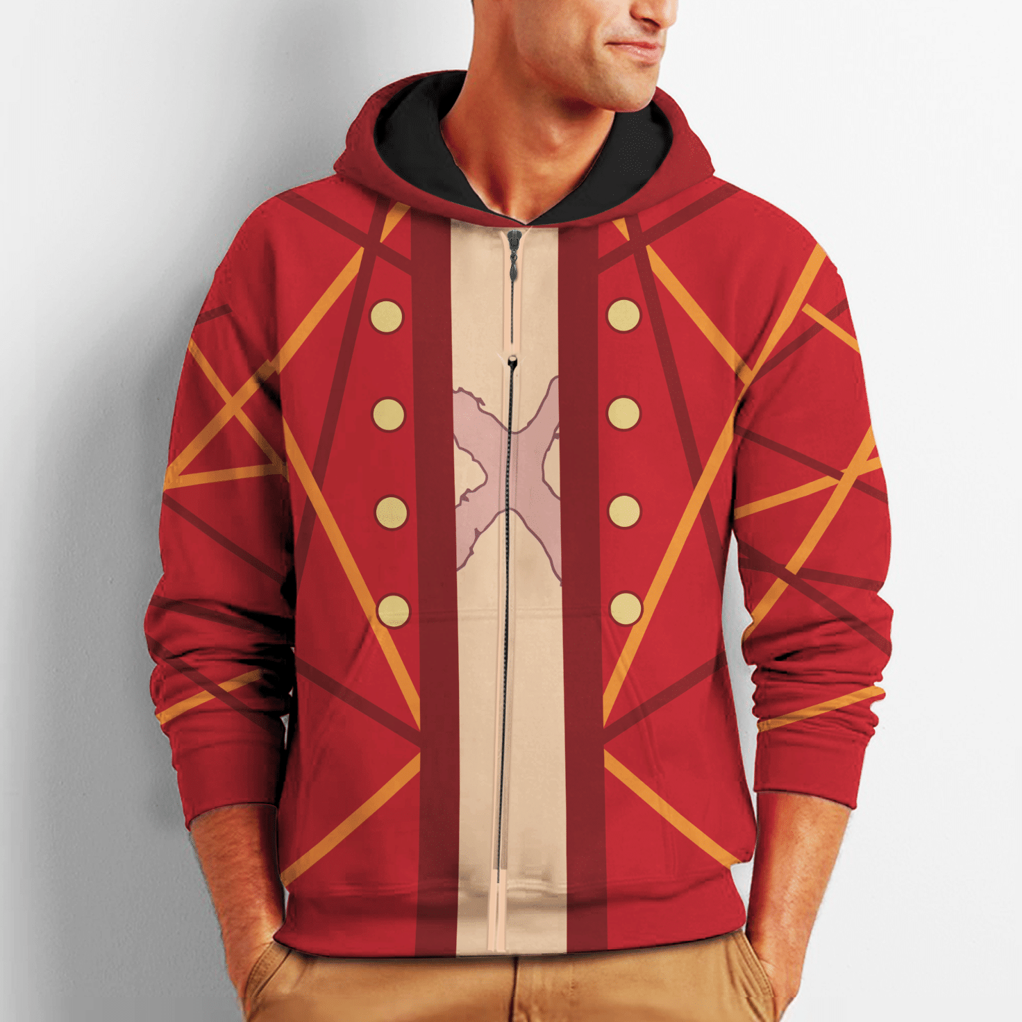Luffy Zip Hoodie Cosplay One Piece Shirt Anime Fan Gift Idea VA06 -  One Piece - Angle 2