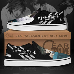 L Lawliet Slip On Sneakers Death Note Custom Anime Shoes - 2 - GearAnime