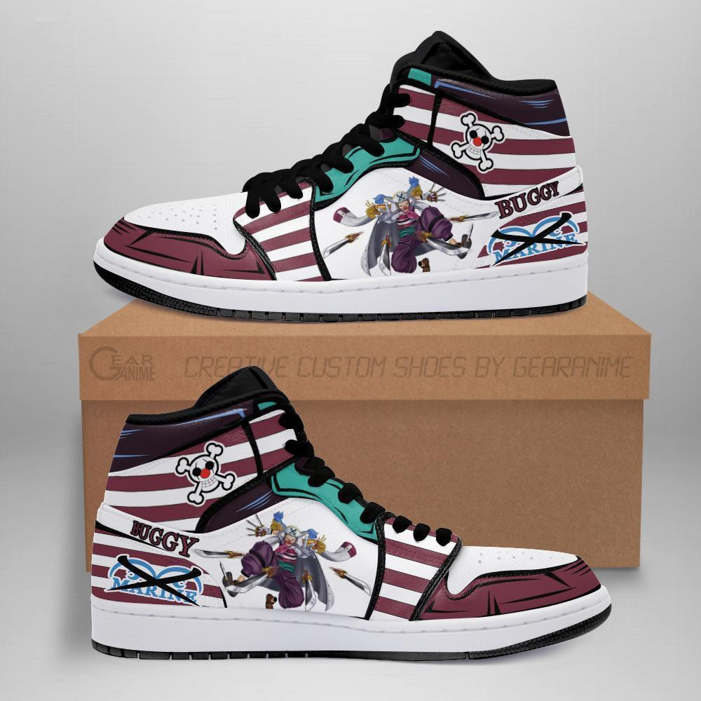 Captain Buggy Sneakers Custom Anime One Piece Shoes - 1 - GearAnime