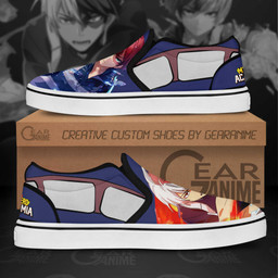 Shoto Todoroki Slip On Sneakers My Hero Academia Custom Anime Shoes - 2 - GearAnime