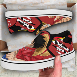 Monkey D Luffy Slip On Sneakers One Piece Custom Anime Shoes - 3 - GearAnime