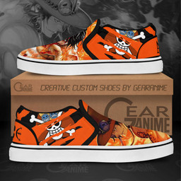 Portgas D Ace Slip On Sneakers One Piece Custom Anime Shoes - 2 - GearAnime