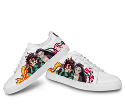 Nezuko and Tanjiro Skate Sneakers Custom Kimetsu Anime ShoesGear Anime