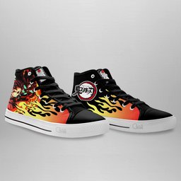 Tanjiro Fire High-Top Canvas Shoes Anime Flame Style -  Demon Slayer: Kimetsu no Yaiba - Angle 3