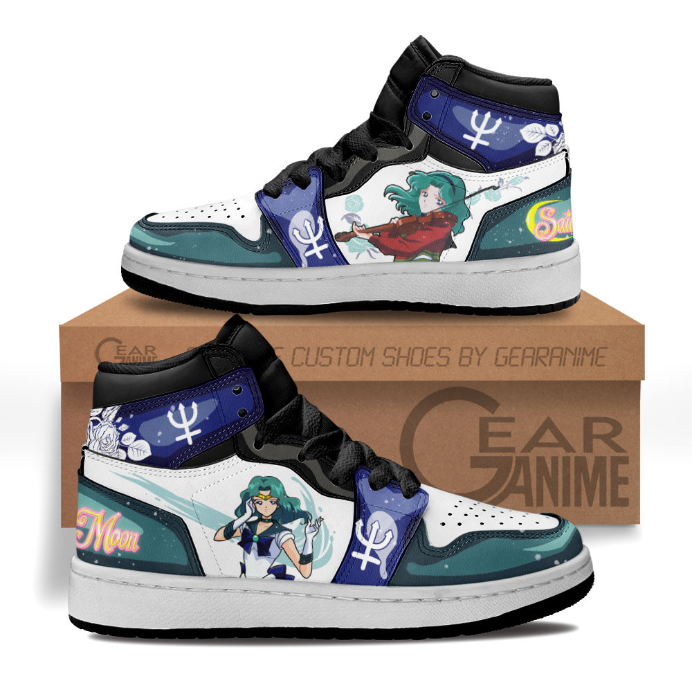 Sailor Neptune Kids Sneakers Custom Sailor Anime Kids ShoesGear Anime