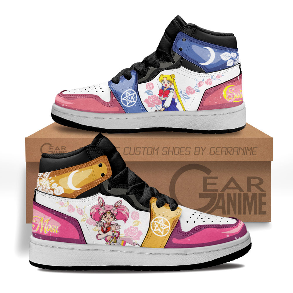 Chibiusa and Usagi Tsukino Moon Kids Sneakers Custom Sailor Anime Kids ShoesGear Anime