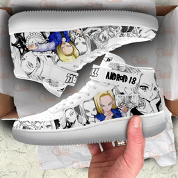 Android 18 Sneakers Air Mid Custom Dragon Ball Anime Shoes Mix MangaGear Anime- 1- Gear Anime