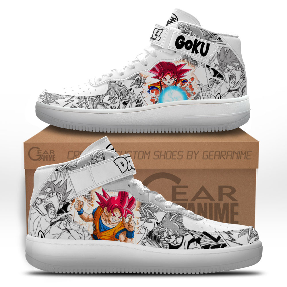 Goku God Sneakers Air Mid Custom Dragon Ball Anime Shoes Mix MangaGear Anime
