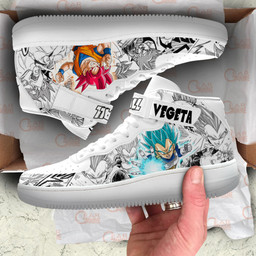 Vegeta Blue and Goku God Sneakers Air Mid Custom Dragon Ball Anime Shoes Mix MangaGear Anime- 1- Gear Anime