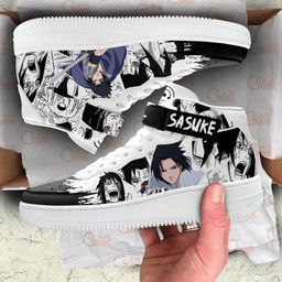 Sasuke Uchiha Sneakers Air Mid Custom Anime Shoes Mix Manga for OtakuGear Anime- 1- Gear Anime- 3- Gear Anime