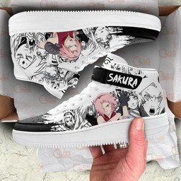 Sakura Haruno Sneakers Air Mid Custom Anime Shoes Mix Manga for OtakuGear Anime- 1- Gear Anime- 3- Gear Anime