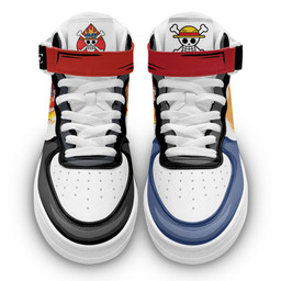 Ace and Luffy Sneakers Air Mid Custom One Piece Anime Shoes for OtakuGear Anime- 1- Gear Anime