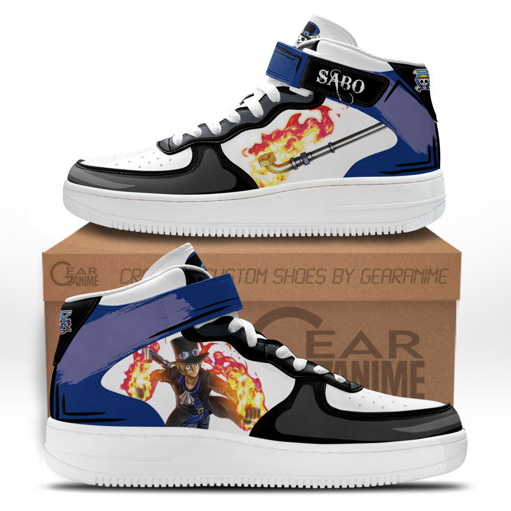 Sabo Sneakers Air Mid Custom One Piece Anime Shoes for OtakuGear Anime