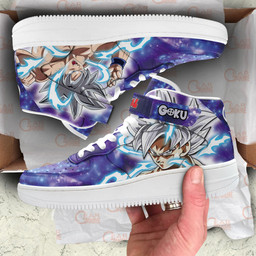 Goku Ultra Instinct Sneakers Air Mid Custom Dragon Ball Anime Shoes for OtakuGear Anime- 1- Gear Anime- 3- Gear Anime
