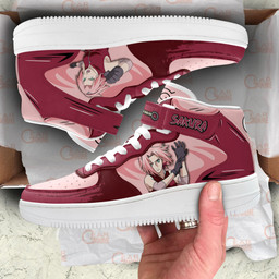 Sakura Haruno Sneakers Air Mid Custom Anime Shoes for OtakuGear Anime- 1- Gear Anime- 3- Gear Anime