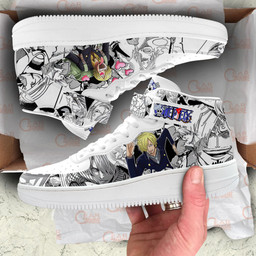 Sanji Sneakers Air Mid Custom One Piece Anime Shoes Mix MangaGear Anime- 1- Gear Anime- 3- Gear Anime