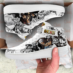 Law Sneakers Air Mid Custom One Piece Anime Shoes Mix MangaGear Anime- 1- Gear Anime- 3- Gear Anime